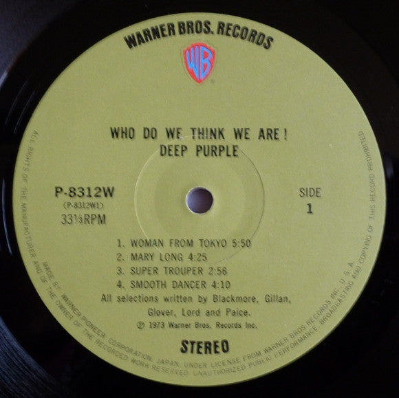 Deep Purple - Who Do We Think We Are (Vinyl, LP, Album, Stereo)