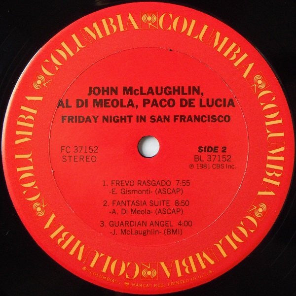 Al Di Meola - Friday Night In San Francisco (Vinyl, LP, Album) Good Plus (G+) / Very Good (VG)