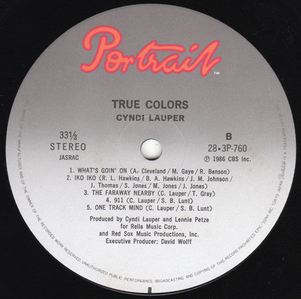 Cyndi Lauper - True Colors (Vinyl, LP, Album, Stereo) Very Good Plus (VG+) / Very Good Plus (VG+)