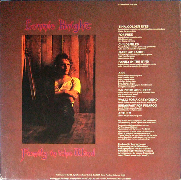 Lonnie Knight - Family In The Wind (Vinyl, LP, Album) Very Good (VG) / Very Good (VG)