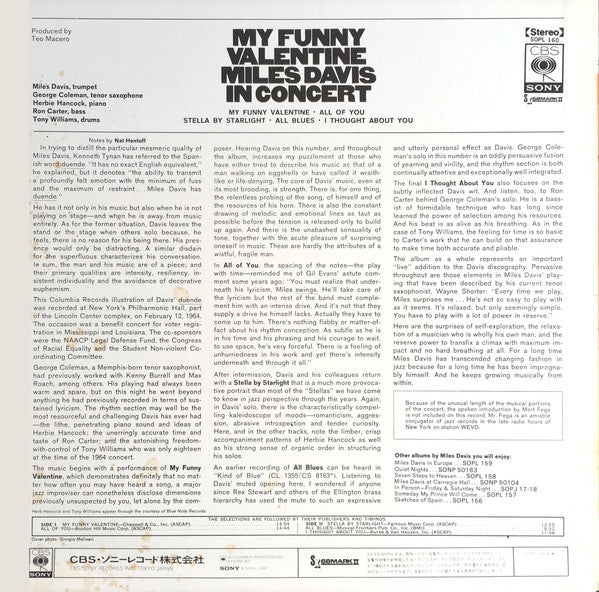 Miles Davis - My Funny Valentine - Miles Davis In Concert (Vinyl, L...
