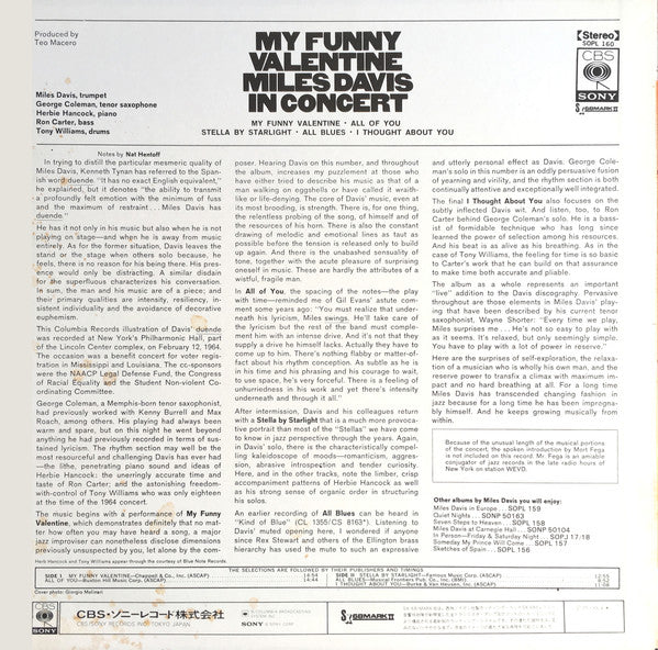 Miles Davis - My Funny Valentine - Miles Davis In Concert (Vinyl, L...