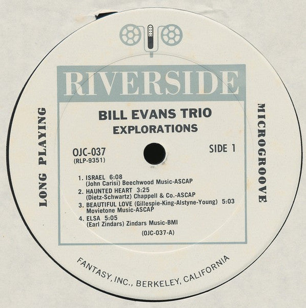 The Bill Evans Trio - Explorations (Vinyl, LP, Album, Reissue, Stereo) Very Good Plus (VG+) / Very Good (VG)