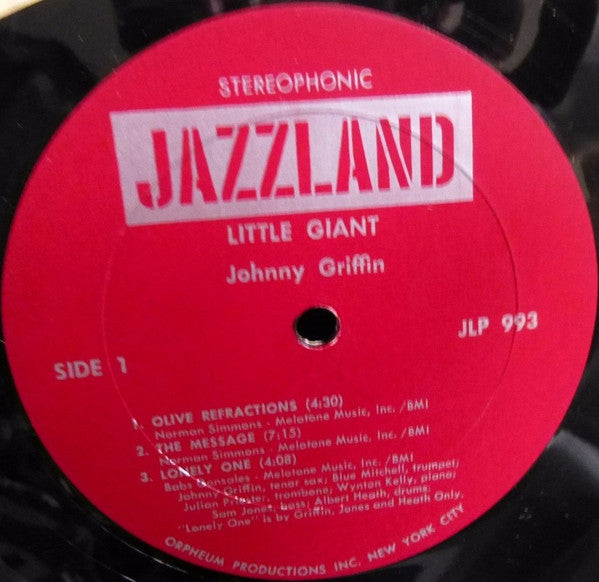 Johnny Griffin - The Little Giant (Vinyl, LP, Album, Reissue, Stereo) Good Plus (G+) / Very Good (VG)