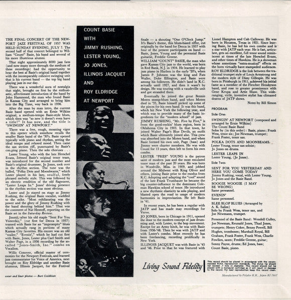 Count Basie - At Newport (Vinyl, LP, Album, Reissue, Mono) Very Good Plus (VG+) / Very Good Plus (VG+)