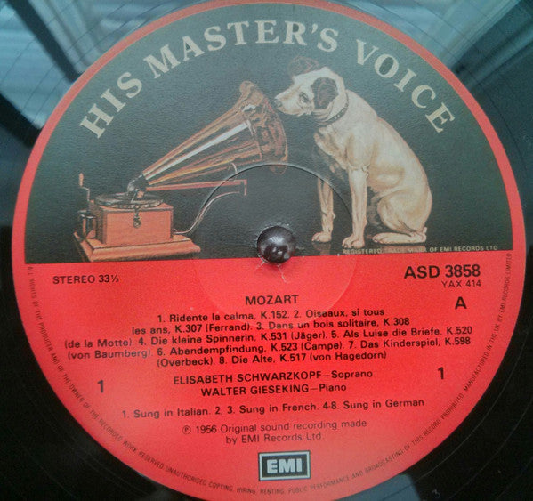 Wolfgang Amadeus Mozart - Mozart Song Recital (Vinyl, LP, Album, Reissue, Stereo) Very Good Plus (VG+) / Very Good Plus (VG+)