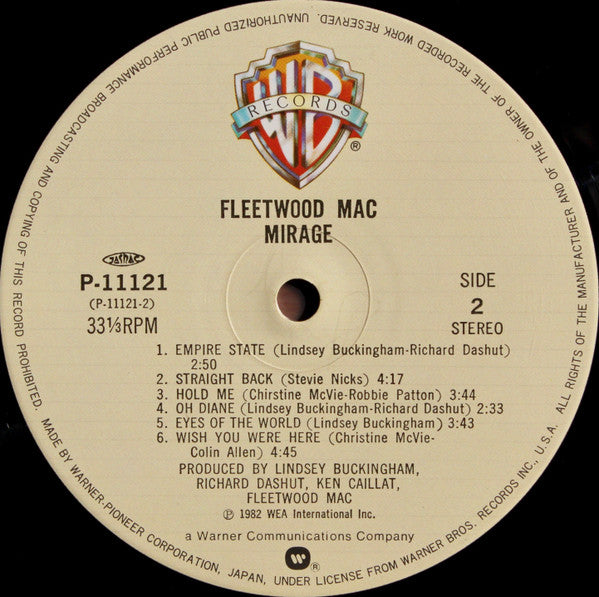 Fleetwood Mac - Mirage (Vinyl, LP, Album, Stereo) Very Good Plus (VG+) / Very Good Plus (VG+)