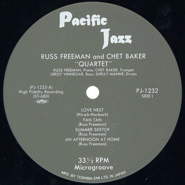 Chet Baker Quartet - Quartet: Russ Freeman Chet Baker (Vinyl, LP, Album, Reissue, Mono) Near Mint (NM or M-) / Near Mint (NM or M-)