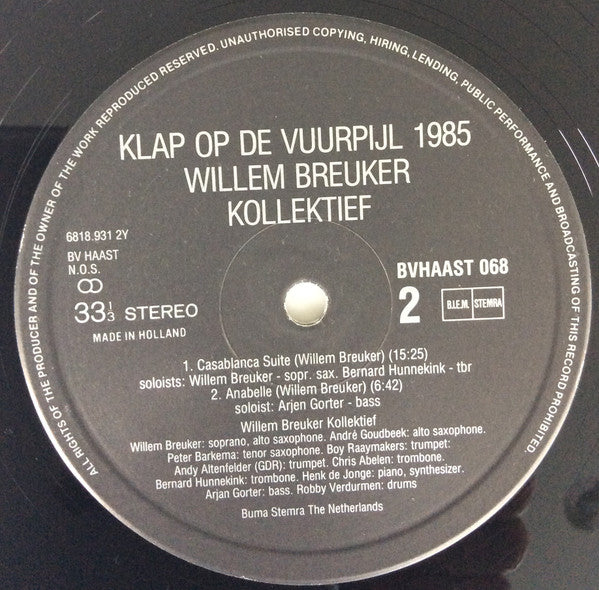 Willem Breuker Kollektief - Klap Op De Vuurpijl 1985 (Vinyl, LP, Album) Good Plus (G+) / Very Good (VG)