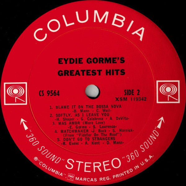 Eydie Gormé - Eydie Gorme's Greatest Hits (LP, Compilation, Stereo) - Good Plus (G+) / Very Good Plus (VG+)