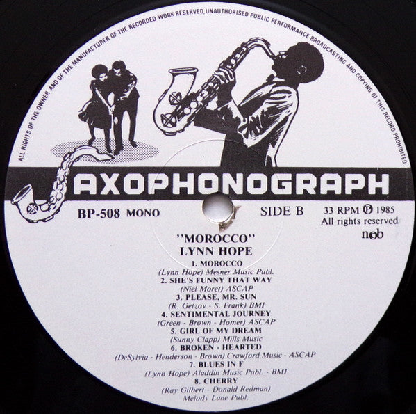Lynn Hope - Morocco (Vinyl, LP, Compilation, Mono) Very Good (VG) / Very Good (VG)