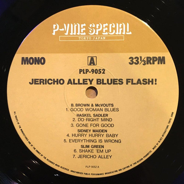 Various - Jericho Alley Blues Flash! (Flash/Canton/Pull 1955-1959) (2xVinyl, LP, Compilation, Mono) Very Good Plus (VG+) / Very Good (VG)