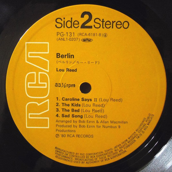 Lou Reed - Berlin (Vinyl, LP, Album, Limited Edition, Reissue) Very Good Plus (VG+) / Very Good Plus (VG+)