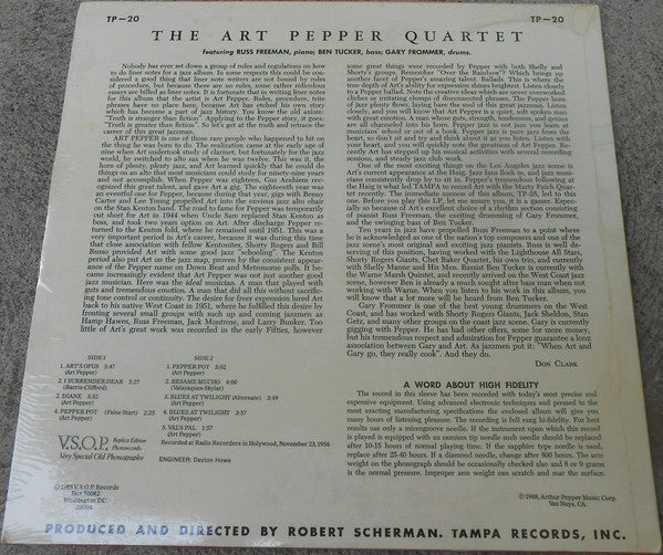 Art Pepper Quartet - The Art Pepper Quartet (Vinyl, LP, Album, Mono...