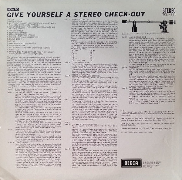 No Artist - How To Give Yourself A Stereo Check-Out (Vinyl, LP) Very Good Plus (VG+) / Very Good Plus (VG+)