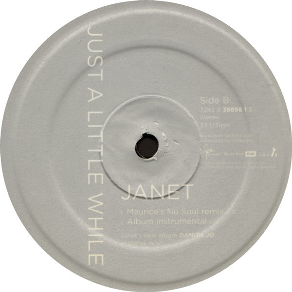 Janet Jackson - Just A Little While (Vinyl, 12") Very Good (VG) / Good Plus (G+)