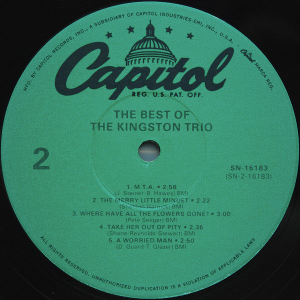 Kingston Trio - The Best Of The Kingston Trio (Vinyl, LP, Compilation, Reissue) Very Good (VG) / Very Good (VG)