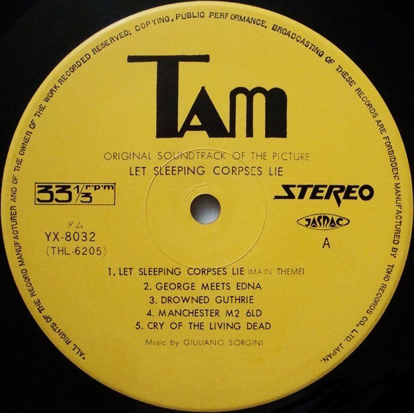 Giuliano Sorgini - Let Sleeping Corpses Lie - Original Soundtrack Recording (Vinyl, LP, Album) Near Mint (NM or M-) / Very Good Plus (VG+)