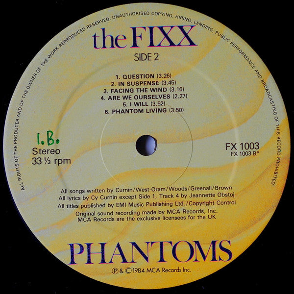 The Fixx - Phantoms (Vinyl, LP, Album) Very Good (VG) / Very Good Plus (VG+)