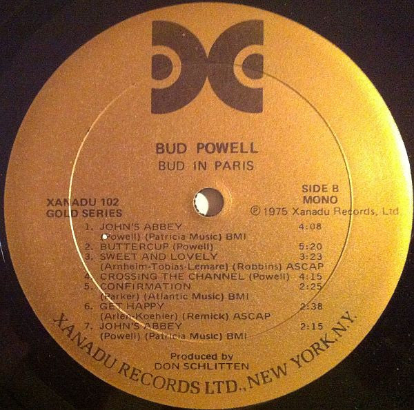 Bud Powell - Bud In Paris (Vinyl, LP, Album, Mono) Very Good (VG) / Very Good (VG)