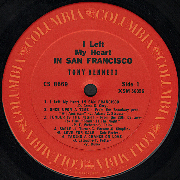 Tony Bennett - I Left My Heart In San Francisco (Vinyl, LP, Album, Reissue) Good Plus (G+) / Very Good (VG)