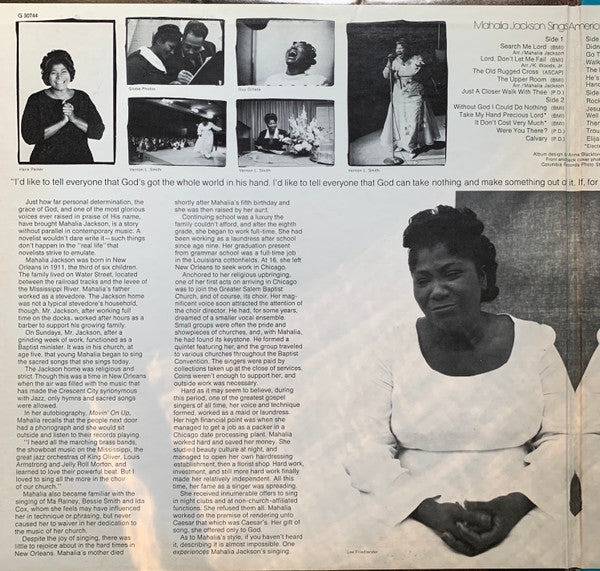 Mahalia Jackson - Mahalia Jackson Sings America's Favorite Hymns (2xVinyl, LP, Compilation) Very Good Plus (VG+) / Very Good Plus (VG+)