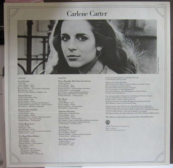 Carlene Carter - Carlene Carter (Vinyl, LP, Album, Promo) Very Good (VG) / Good Plus (G+)