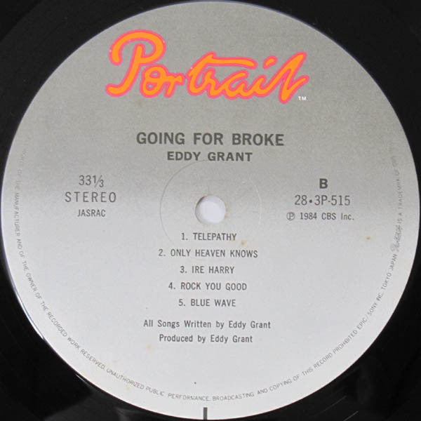 Eddy Grant - Going For Broke (Vinyl, LP, Album) Very Good Plus (VG+) / Very Good Plus (VG+)