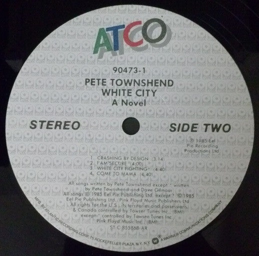 Pete Townshend - White City (A Novel) (Vinyl, LP, Album, Stereo) Very Good (VG) / Very Good Plus (VG+)