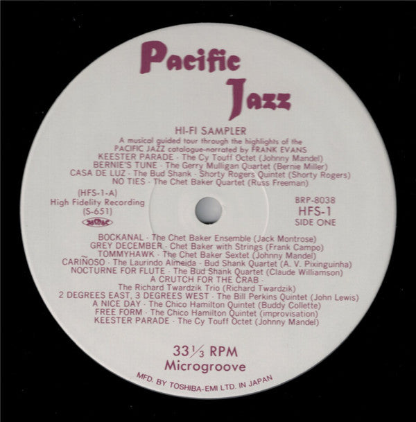 Various - Assorted Flavors Of Pacific Jazz - A Hi-Fi Sampler $1.98 (Vinyl, LP, Promo, Reissue, Sampler, Mono) Very Good Plus (VG+) / Very Good Plus (VG+)
