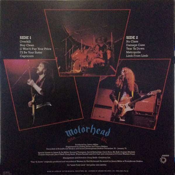 Motörhead - Overkill (Vinyl, LP, Album) Very Good Plus (VG+) / Very Good (VG)