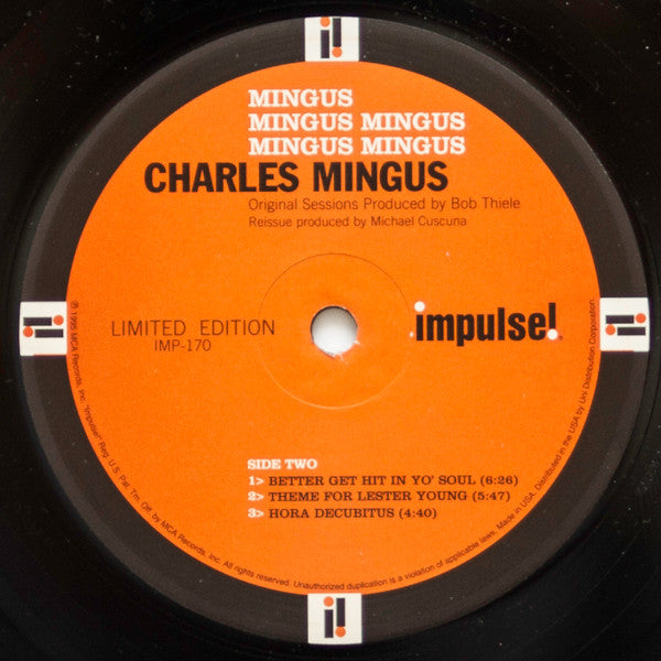 Charles Mingus - Mingus Mingus Mingus Mingus Mingus (Vinyl, LP, Album, Limited Edition, Reissue, Remastered, Stereo) Good Plus (G+) / Very Good Plus (VG+)