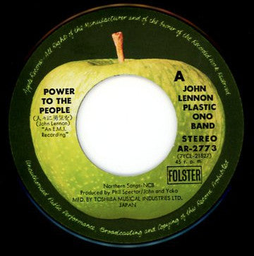 John Lennon - Power To The People (Vinyl, 7", 45 RPM, Single) Very Good Plus (VG+) / Very Good (VG)
