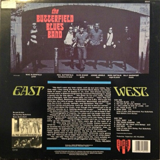 The Paul Butterfield Blues Band - East West (Vinyl, LP, Album, Reissue) Very Good Plus (VG+) / Very Good Plus (VG+)