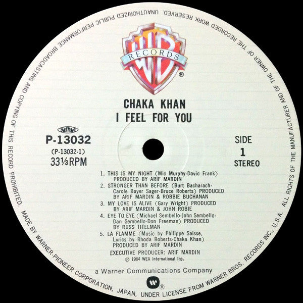 Chaka Khan - I Feel For You (Vinyl, LP, Album)