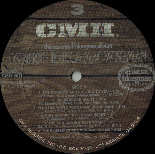 The Osborne Brothers - The Essential Bluegrass Album (2xVinyl, LP, Album, Compilation) Very Good (VG) / Very Good (VG)