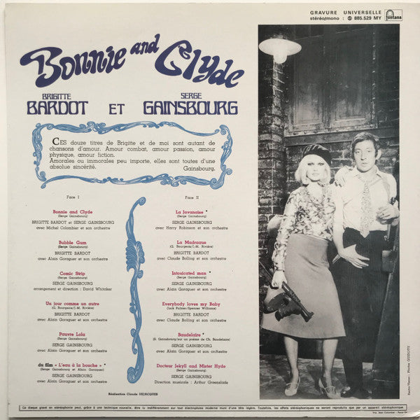 Brigitte Bardot - Bonnie And Clyde (Vinyl, LP, Compilation, Reissue, Unofficial Release) Very Good (VG) / Very Good Plus (VG+)