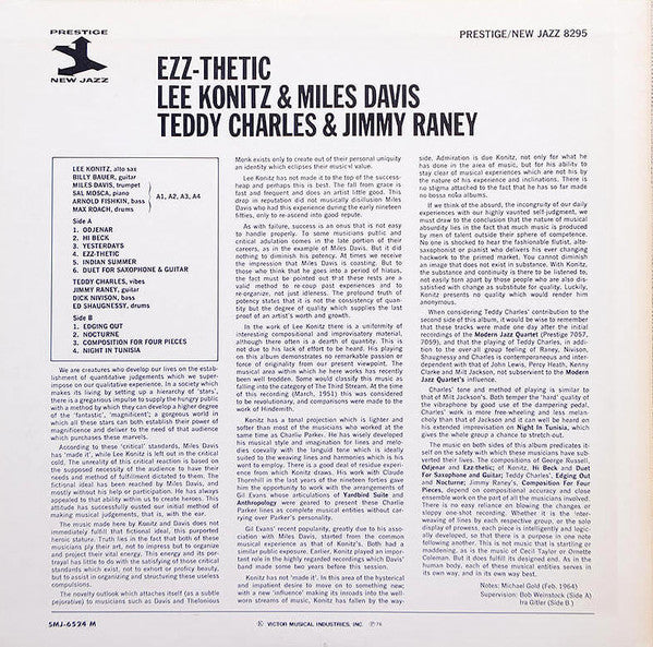 Lee Konitz - Ezz-thetic (Vinyl, LP, Compilation, Reissue, Mono)