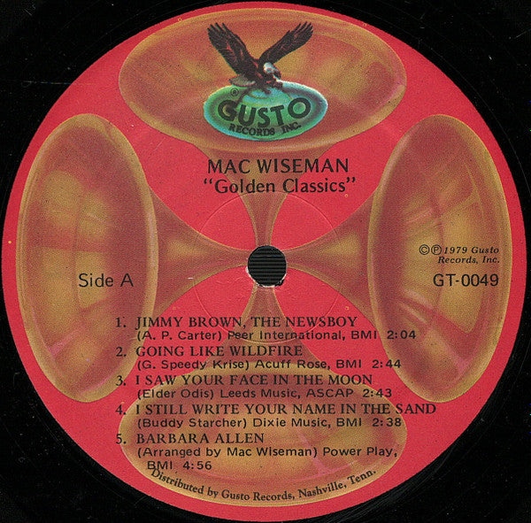 Mac Wiseman - Golden Classics (Vinyl, LP, Album) Very Good Plus (VG+) / Very Good Plus (VG+)