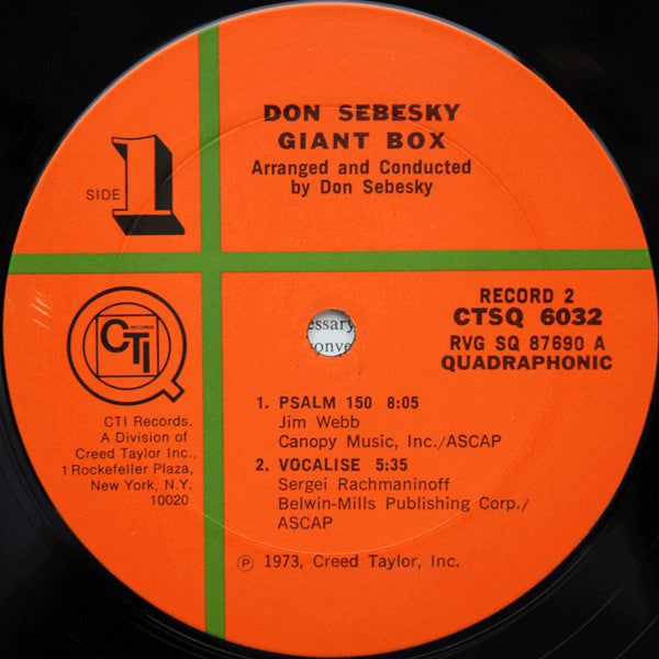 Don Sebesky - Giant Box (2xVinyl, Box Set, LP, Album, Quadraphonic, Quadraphonic) Very Good Plus (VG+) / Very Good (VG)