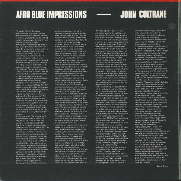 John Coltrane - Afro Blue Impressions (2xVinyl, LP, Album, Mono) Very Good Plus (VG+) / Very Good Plus (VG+)