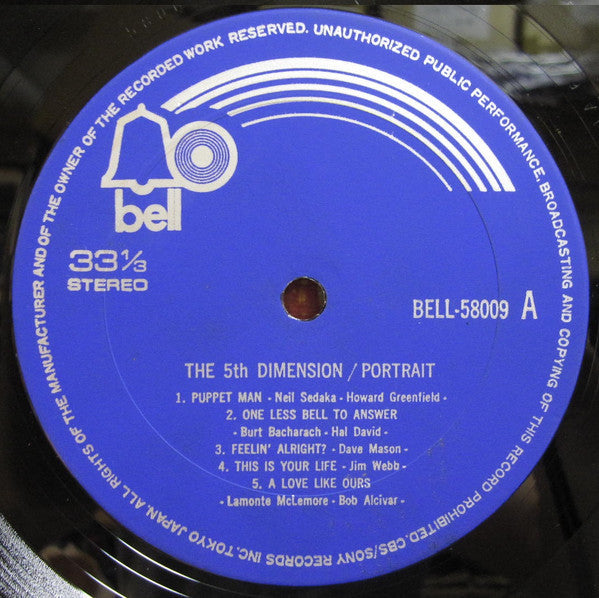 The Fifth Dimension - Portrait (Vinyl, LP, Album) Very Good Plus (VG+) / Very Good (VG)