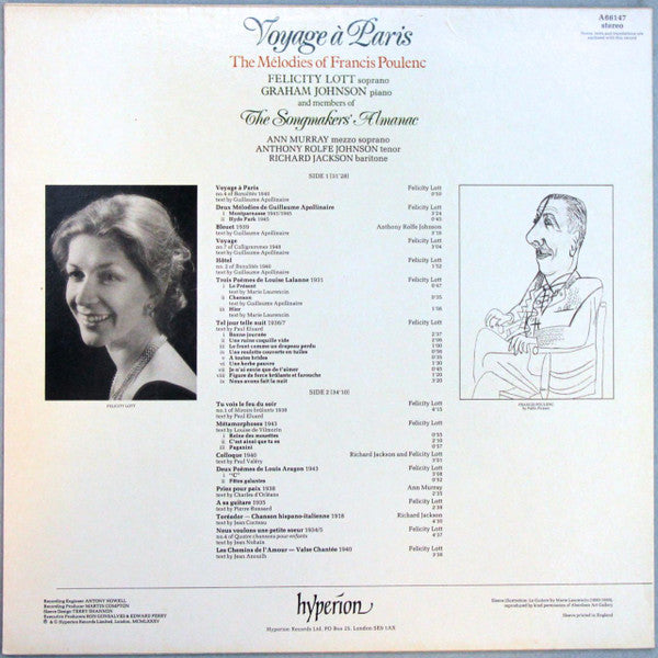 Francis Poulenc - Voyage À Paris (The Mélodies Of Francis Poulenc) (Vinyl, LP, Stereo) Very Good Plus (VG+) / Very Good Plus (VG+)