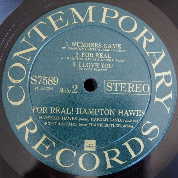 Hampton Hawes - For Real! (Vinyl, LP, Album, Repress, Stereo) Very Good Plus (VG+) / Very Good (VG)
