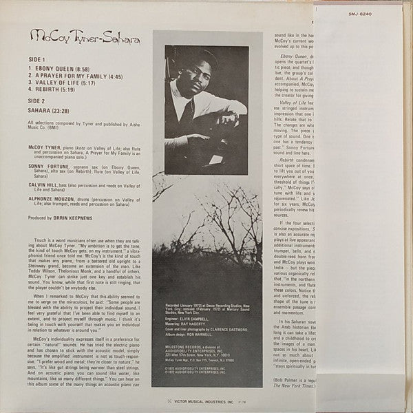 McCoy Tyner - Sahara (Vinyl, LP, Album, Reissue, Stereo) Very Good Plus (VG+) / Very Good Plus (VG+)