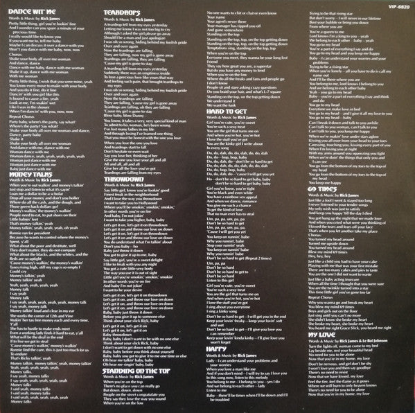 Rick James - Throwin' Down (Vinyl, LP, Album, Stereo) Very Good Plus (VG+) / Very Good (VG)