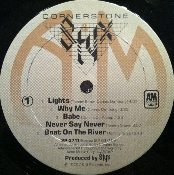 Styx - Cornerstone (Vinyl, LP, Album, Stereo) Very Good (VG) / Very Good Plus (VG+)