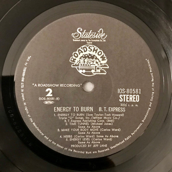 B.T. Express - Energy To Burn (Vinyl, LP, Album) Very Good (VG) / Very Good (VG)