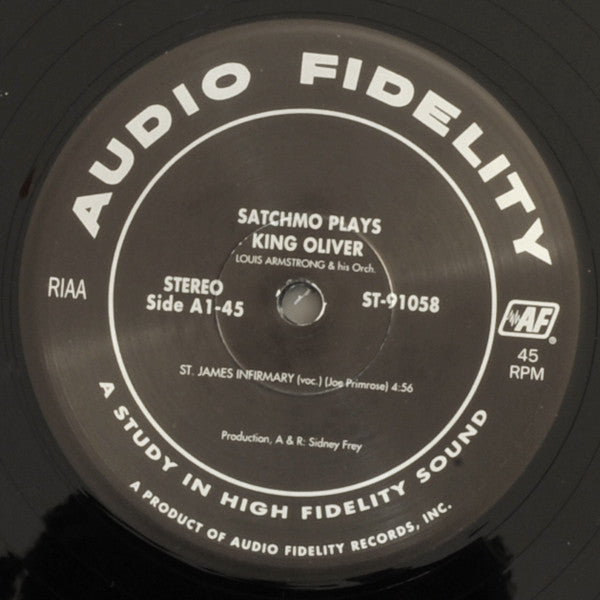 Louis Armstrong - Satchmo Plays King Oliver (Vinyl, 12", 45 RPM, Single, Limited Edition, Reissue, Stereo) Near Mint (NM or M-) / Very Good Plus (VG+)