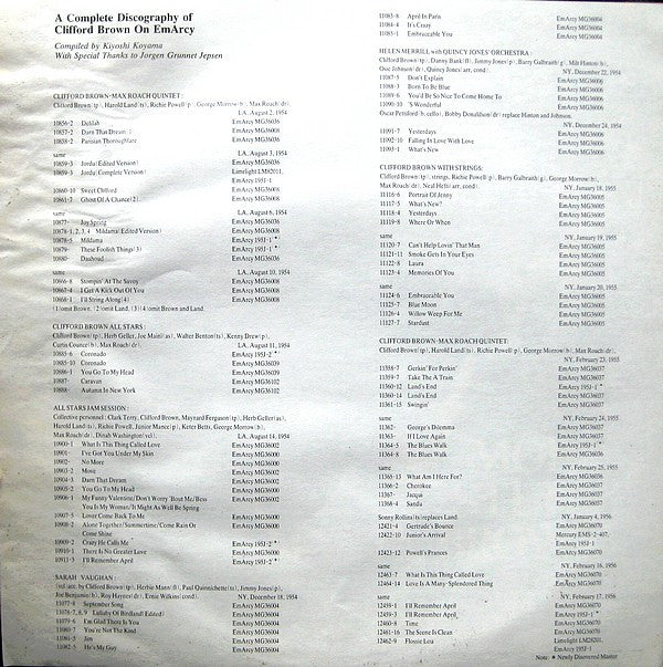 Clifford Brown - More Study In Brown (Vinyl, LP, Album, Mono) Very Good (VG) / Very Good Plus (VG+)